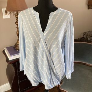 NWT-Size M. 41 Hawthorn light blue surplice blouse